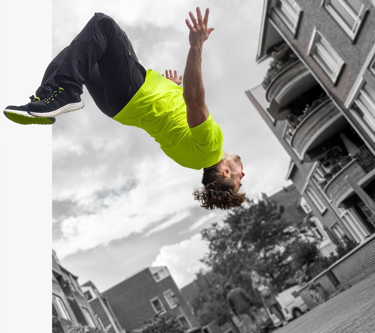 Koen Heijnen freerunner in actie met Emma Safety Footwear